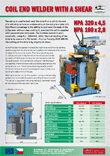Catalogue of coil end welder with a shear