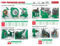Catalogue of strip preparation before accumulation