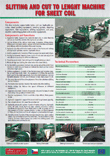 Catalogue of slitting and cut to lenght machine for sheet coil