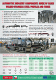 Catalogue of automotive industry components made of laser welded stainless steel profiles