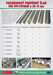 Katalog pozinkovaných podpůrných žlabů pro PPR potrubí Ø20-75mm